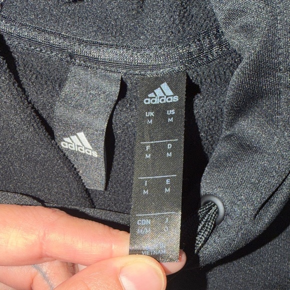 Adidas Black Hoodie with White Logo Size Medium - Picture 3 of 6